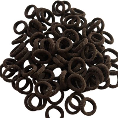 100 Pieces Elastic Baby Brown Hair Ties 2cm Hair Bands Kid Colored Ponytail Holders for Baby Girl Toddler