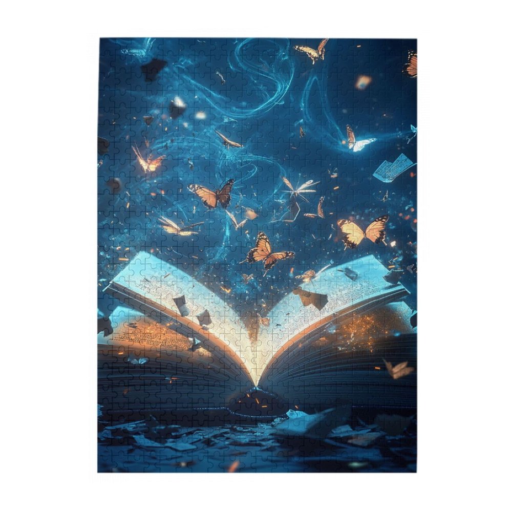 Liorosa Keeper'S Book 500 Pieces Of Adult Wooden Puzzle,Mystical Volume With Celestial Butterflies,Fantasy Gift For Book & Magic Enthusiasts,Exercise Hands-On Skills And Thinking