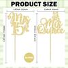 12Pcs Mis Quince Cupcake Toppers - Gold Glitter 'Mis 15' Butterfly Cupcake Decorations for 15th Birthday Theme Party Supplies view 3