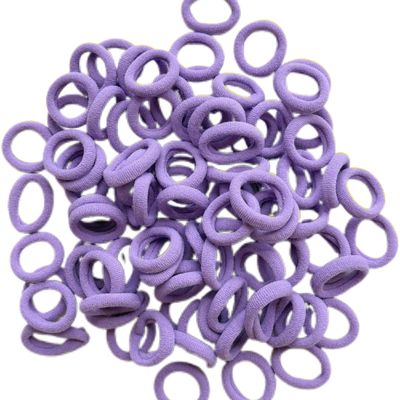 100 Pieces Elastic Baby Purple Hair Ties 2cm Hair Bands Kid Colored Ponytail Holders for Baby Girl Toddler