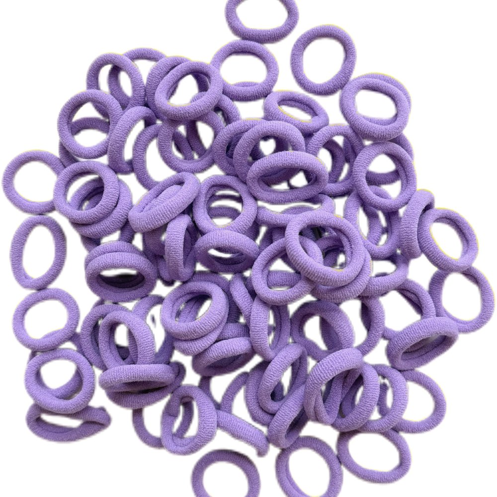 100 Pieces Elastic Baby Purple Hair Ties 2cm Hair Bands Kid Colored Ponytail Holders for Baby Girl Toddler