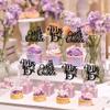 12Pcs Mis Quince Cupcake Toppers - Black Glitter 'Mis 15' Butterfly Cupcake Decorations for 15th Birthday Theme Party Supplies view 2