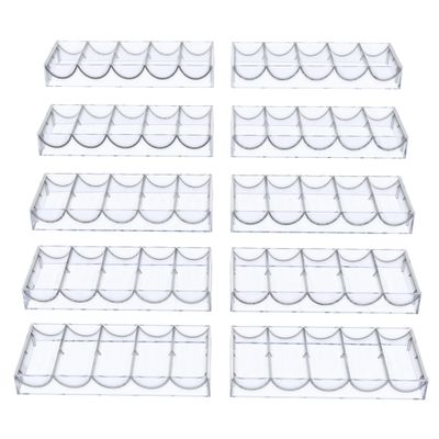 Gatherchuan Acrylic Poker Chip Tray Rack Without Lid for 100 Standard Casino Chips,Tray Rack Chip Storage Display Case for Texas Hold'em, Blackjack,Gambling, Poker Clubs,Clear