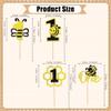 12 Pcs Bee One Cupcake Toppers - Glitter Honeycomb Number 1 Picks for Bee Theme Baby Shower Boys Girls First Birthday Party Supplies view 2
