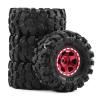 1.0" Beadlock RC Wheels and Tires for 1/18 TRX4M,1/24 Axail scx24 RC Crawler,1.0 Beadlock Tires w/Alloy Aluminium Wheels 1.0 rc Beadlock Rims,4PCS (red) view 2
