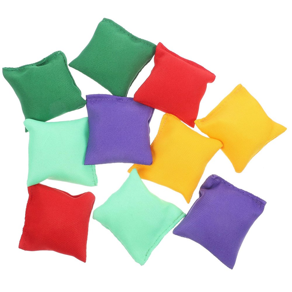 Abaodam 10pcs Nylon Bean Bags Boys and Girls Outdoor Toys Toss Game Bean Bags for Years Old