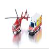siku 1748 Emergency Service Kit, Rescue Helicopter and Mercedes Benz Ambulance Toy for Kids, Metal/Plastic, Red/White, Rotating Rotors view 3
