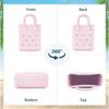 BKFOLIUM Mini Rubber Tote Bag, Small Waterproof Beach Handbag, Lightweight Washable Tote for Beach Pool Travel, With Adjustable Shoulder Strap view 4