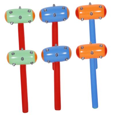 BRIGHTFUFU 6PCS Colorful Inflatable Hammer Toy Set for Boys and Girls Random Colors PVC Hammer Plaything for Parties and Outdoor Fun