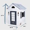 Modern Farmhouse Kids Playhouse Indoor, White with Black Trim, Foldable with Decorative Details view 2
