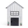 Modern Farmhouse Kids Playhouse Indoor, White with Black Trim, Foldable with Decorative Details view 3