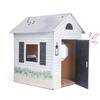 Modern Farmhouse Kids Playhouse Indoor, White with Black Trim, Foldable with Decorative Details view 4