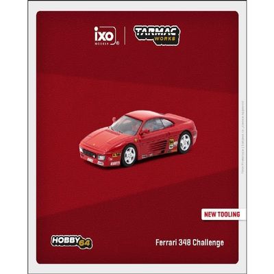 1/64 Tarmac Works 348 Challenge Presentation Red Hobby64 Diecast Model Car - T64-082-PRE