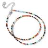 ZYIBPMSJKQCFK 2mm Blue Turquois Stone Necklace Simple Small Mini Gem Bead Clavicular Chain Choker Handmade For Women Men,Blue Turquoise,38-40cm view 3