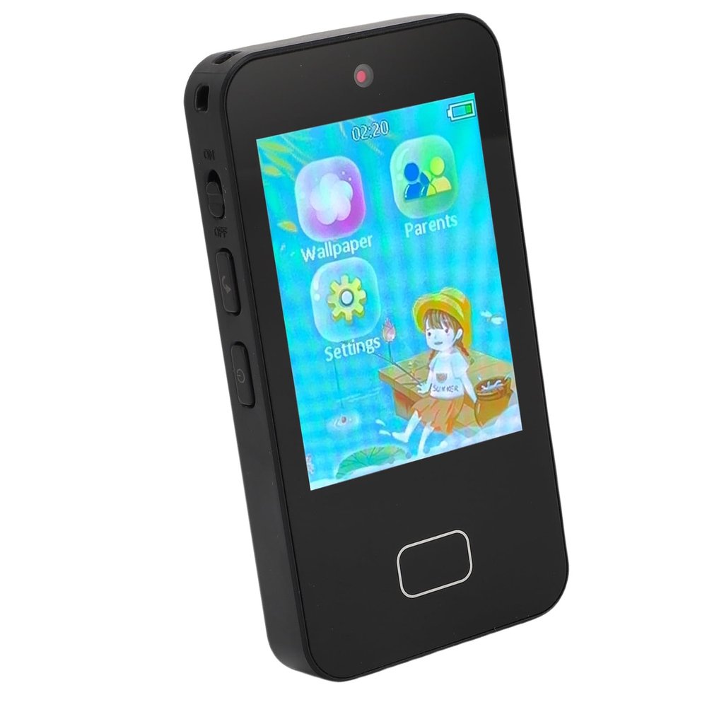 ANGGREK Smartphone Toy for Kids, HD Dual Camera for Kids Toy Phone Educational 600mAh for 3-10 Years Old Children (Black)