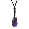 1 Piece 30 X 20mm Natural Chakra Semi-precious Stone Pendant Rope Necklace,Amethyst,50cm view 1