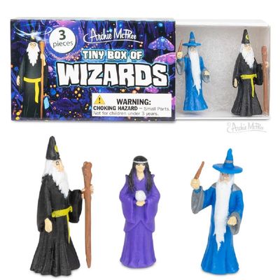 Archie McPhee Tiny Box of Wizards Novelty Mini-Figure Set (3 Piece)