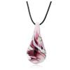 4.9cm Handmade Glass Waterdrop Pendant Necklace Cord Necklace Party Women ,Black,45 Cm view 2