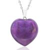 3 * 3.3cm Natural Stone Necklace Heart Shaped Chakra Necklace For Women,White Turquoise,48cm +5CM view 3