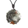 3.5cm Natural Stone Necklace For Women Hand Rose Flower Shape Pendant Accessories,Dragon Blood,75cm view 1