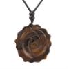 3.5cm Natural Stone Necklace For Women Hand Rose Flower Shape Pendant Accessories,Dragon Blood,75cm view 3