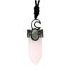 60x23mm Hexagon Stone Pendant Necklace For Women Natural Amethyst Braided Rope Adjustable Pendant Necklace,white,26inch/66cm view 2
