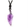 4 * 2cm Natural Stone Wolf Tooth Pendant Necklace For Man Pendants Halloween Women,Obsidian,43.5cm view 2