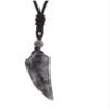 4 * 2cm Natural Stone Wolf Tooth Pendant Necklace For Man Pendants Halloween Women,Obsidian,43.5cm view 4