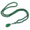 6/8mm Green Malachite Long Necklace For Women Men Natural Stone Knotted Rosary Beaded Drop Pendant Bohemia Necklaces,Green Malachite 6mm,70-80cm view 1