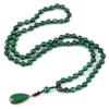 6/8mm Green Malachite Long Necklace For Women Men Natural Stone Knotted Rosary Beaded Drop Pendant Bohemia Necklaces,Green Malachite 6mm,70-80cm view 2