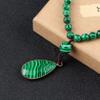 6/8mm Green Malachite Long Necklace For Women Men Natural Stone Knotted Rosary Beaded Drop Pendant Bohemia Necklaces,Green Malachite 6mm,70-80cm view 3