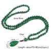 6/8mm Green Malachite Long Necklace For Women Men Natural Stone Knotted Rosary Beaded Drop Pendant Bohemia Necklaces,Green Malachite 6mm,70-80cm view 4