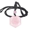 ZYIBPMSJKQCFK 29x29x5mm Pendant Natural Stone Pendant Rope Chain Necklace ,Rose Quartz,60cm view 1