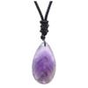 35 * 20mm Natural Quartz Stone Necklace Agates Stone Pendant Necklace,Amethyst,60cm view 1