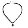 1.5 * 1cm Stainless Steel Square Pendant Necklace For Men Natural Stone Acrylic Bead Strand Necklace ,blue,47.5+7cm view 1