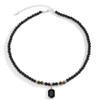 1.5 * 1cm Stainless Steel Square Pendant Necklace For Men Natural Stone Acrylic Bead Strand Necklace ,blue,47.5+7cm view 3