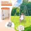 3-in-1 Toddler Swing Set, Indoor & Outdoor Baby Swing Heavy Duty Swing Set with Foldable Metal Stand for Aged 6 Months to 10 Years Old, Easy to Assemble and Store (Gary) view 4