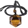 ZYIBPMSJKQCFK 29x29x5mm Pendant Natural Stone Pendant Rope Chain Necklace ,Tiger Eye Stone,60cm view 1