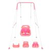3-in-1 Toddler Swing Set, Indoor & Outdoor Baby Swing Heavy Duty Swing Set with Foldable Metal Stand for Aged 6 Months to 10 Years Old, Easy to Assemble and Store (Pink) view 1