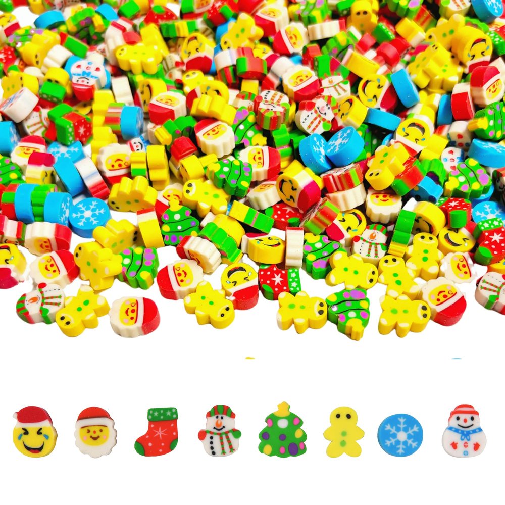 400PCS Mini Cute Christmas Erasers for Kids Bulk,Fun Erasers for Classroom Back to School Party Gift (Christmas, Mini)