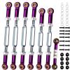 2026 Stainless Steel Turnbuckles Tie Rods with Spacers fit for 1/10 Traxxas Slash 4X4VXL,Slash 2WD,Hoss 4X4VXL,Rustler 4X4 VXL,Rustler 2WD,Stampede VXL,Bandit/VXL,RC Car Hops Up Parts(Purple) view 1