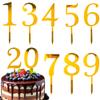 10 Pcs Gold Acrylic Number Cake Toppers - 0-9 Digit Set for Birthday, Wedding & Anniversary Cake Decorations view 1