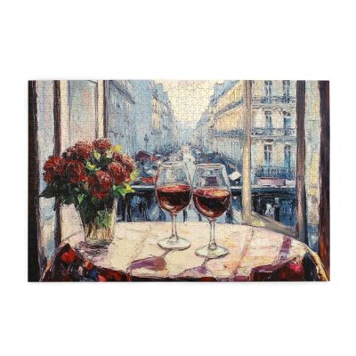 Cafemira 1000 Piece Adult Wooden Jigsaw Puzzle,Red Wine in Crystal Glass,Elegant Pour Moment,Exercise Hands on Ability and Thinking Patience,Ideal for Party Game Nights,Pleasure Both Body &Mind