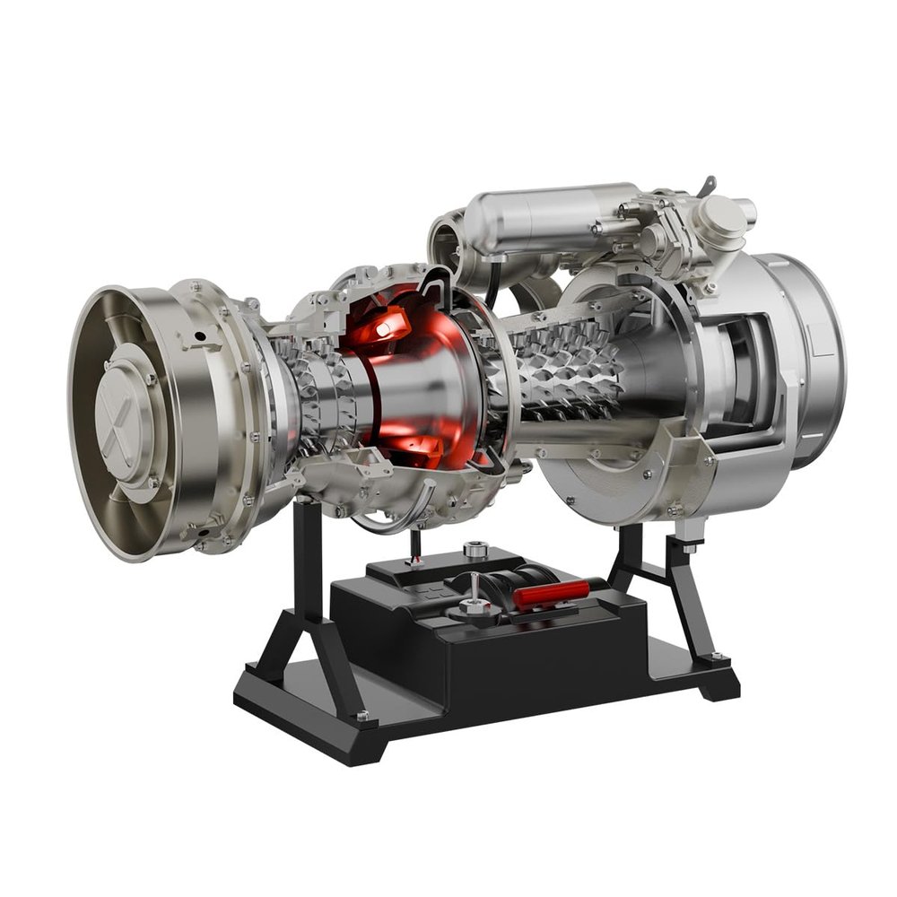 YounggDiy 1/4 Metal Turboshaft Engine Kit That Runs, DIY Simulation Electric Military Helicopter Engine Model, Creative Display Collection Model, Birthday Toy Gift