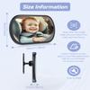 Baby Car Mirror for Backseat - Rear Facing Car Seat Mirror Safety for Infant Newborn - Easily Observe the Baby Move,Clear Wide View,360Rotation, Secure, Shatterproof - Black view 2