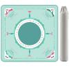 2F22E Mahjong Table Mat for American Mahjong, Neoprene Non-Slip Noise Reduction Mat with Printed Rules, 32.4 x 32.4 Inch Cyan Table Cover for Poker, Cards & Board Games view 1