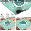 2F22E Mahjong Table Mat for American Mahjong, Neoprene Non-Slip Noise Reduction Mat with Printed Rules, 32.4 x 32.4 Inch Cyan Table Cover for Poker, Cards & Board Games view 2