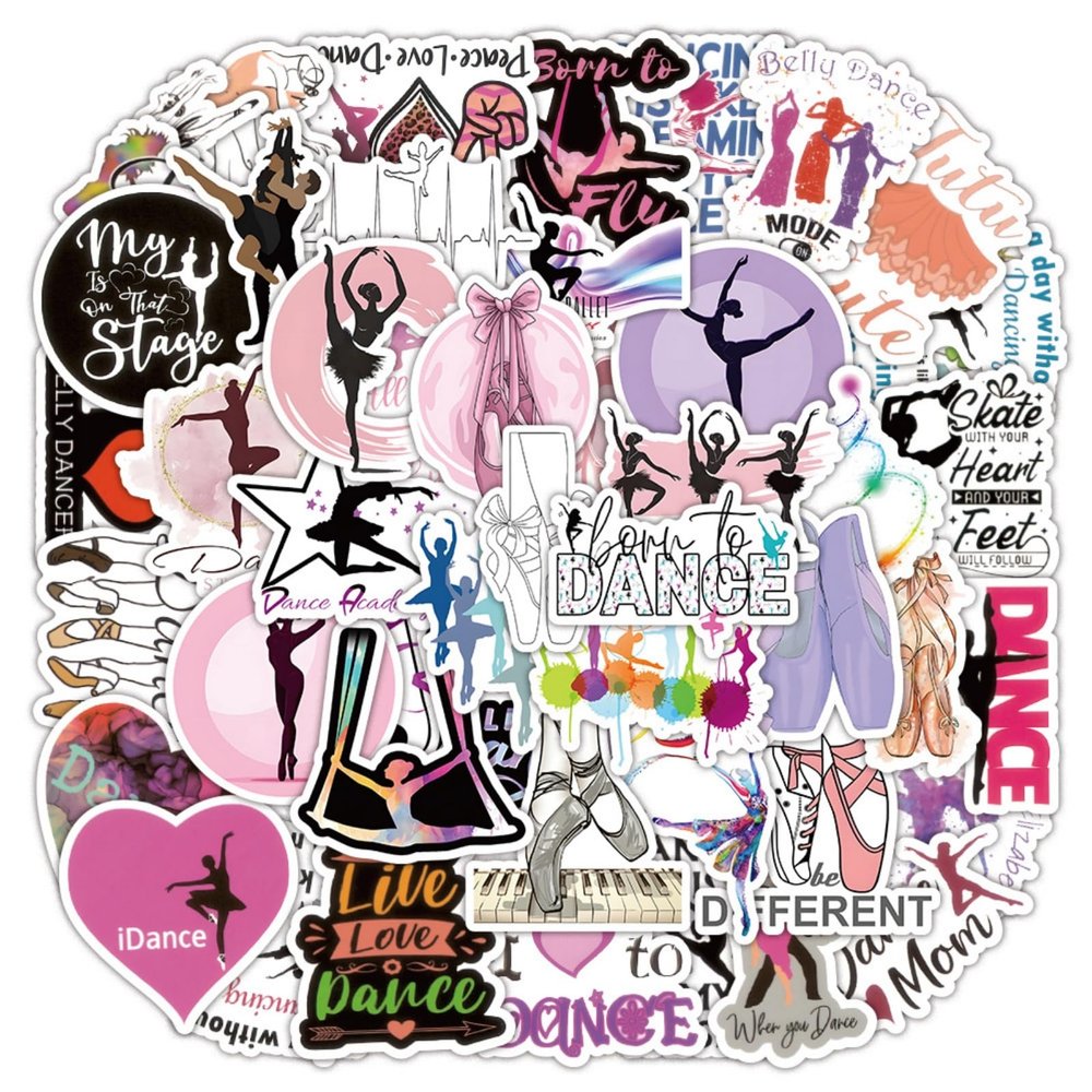 100Pcs Funny Dancing Stickers Perfect Dancer Sticker for Teens Adults, Snarky Vinyl Water Bottle Dance Decal Waterproof Cool Dancer Decals for Laptop Scrapbook Sarcastic Hard Hats