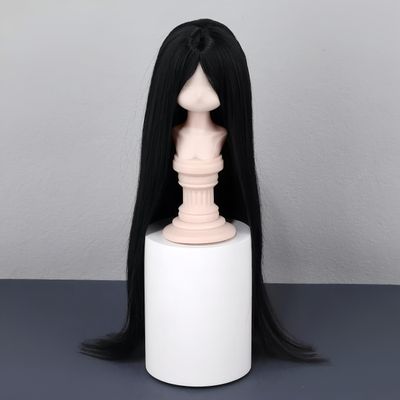 YHYQiFei BJD Doll Wig Ball Jointed Doll Fashions Soft Long Hair,Multiple Colors,for 1/3 1/4 1/6 BJD Dolls (Black 1/4)