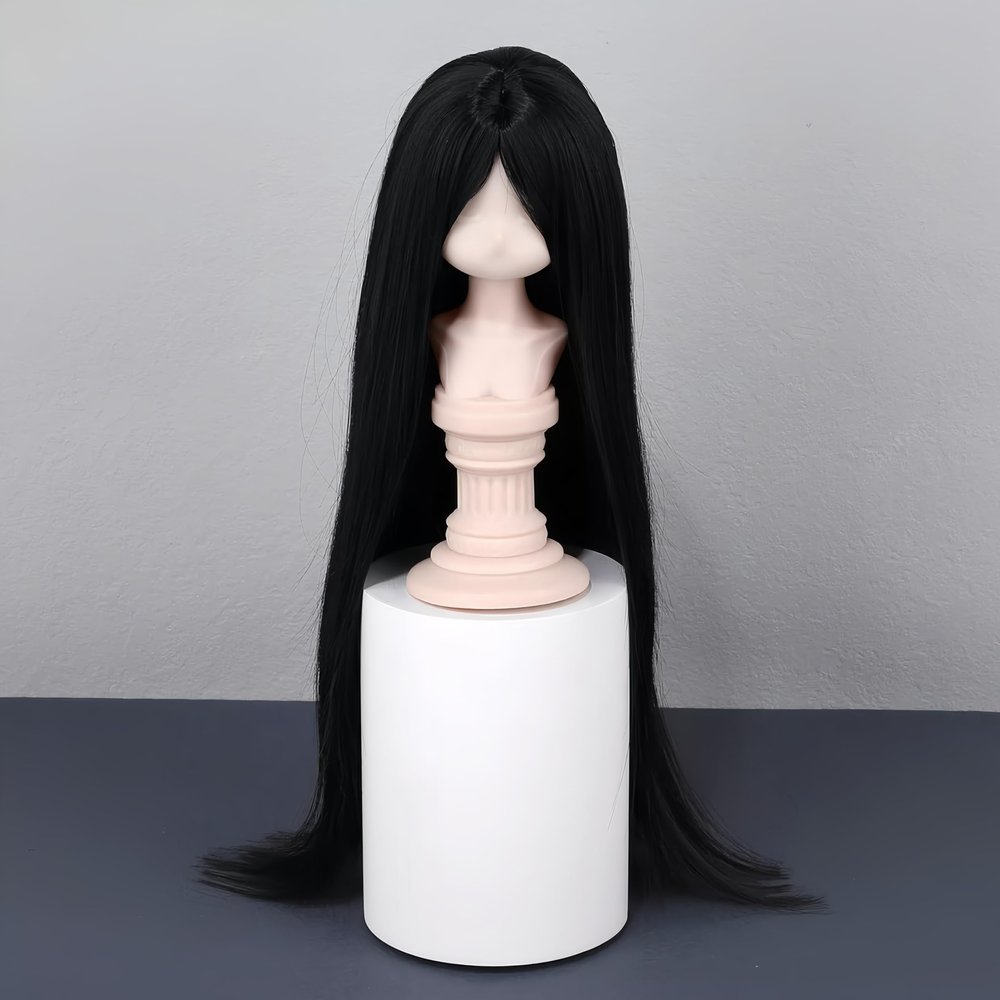 YHYQiFei BJD Doll Wig Ball Jointed Doll Fashions Soft Long Hair,Multiple Colors,for 1/3 1/4 1/6 BJD Dolls (Black 1/4)